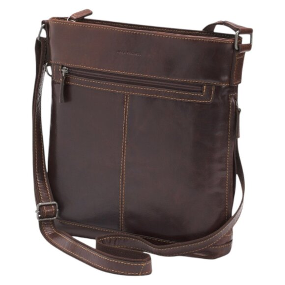 JACK GEORGES Unisex Leather Voyager Buffalo Crossbody - Picture 3 of 4